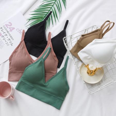 크롭나시 여성 섹시 크롭 탑 튜브 Streetwear 민소매 Camis 원활한 스포츠 란제리 티 브라 Bandeau 탱크 : 지유하우스