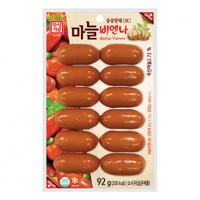 한성마트 마늘 비엔나 소세지 92G : 지브로와