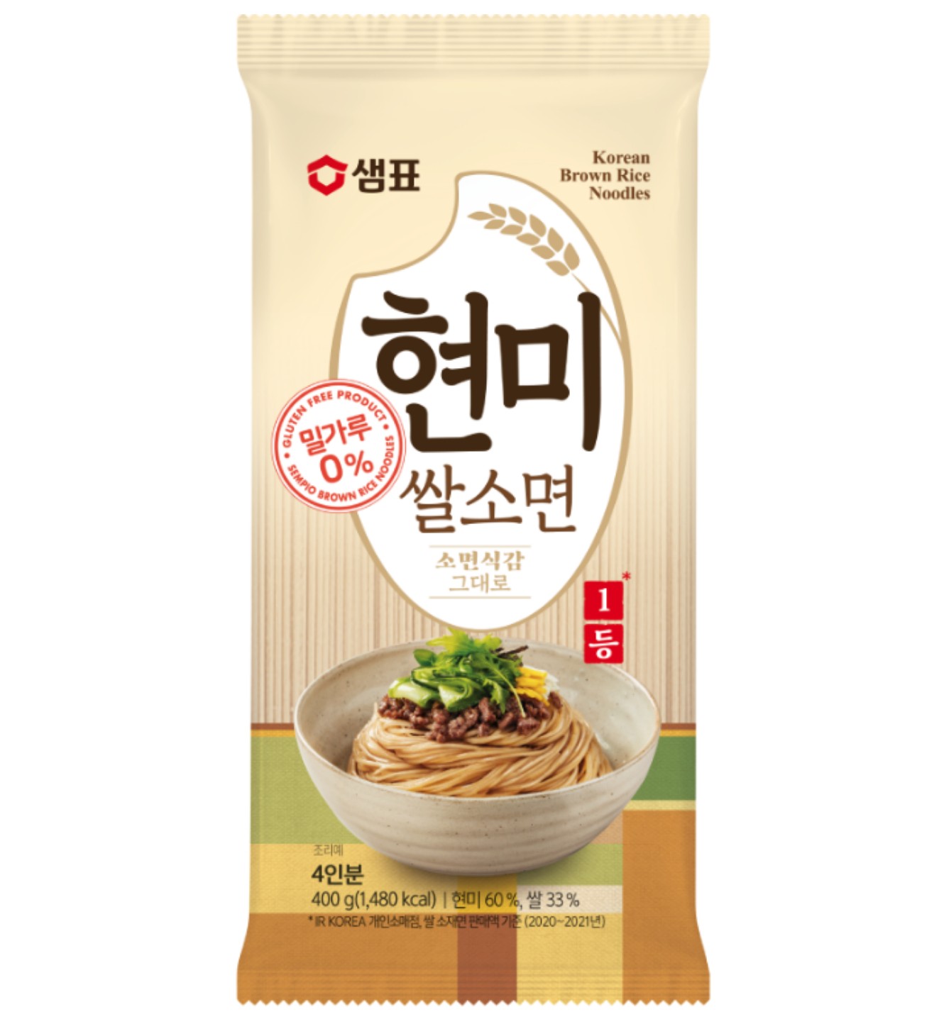 샘표 국수 현미 쌀 소면 400g : 두배로마트