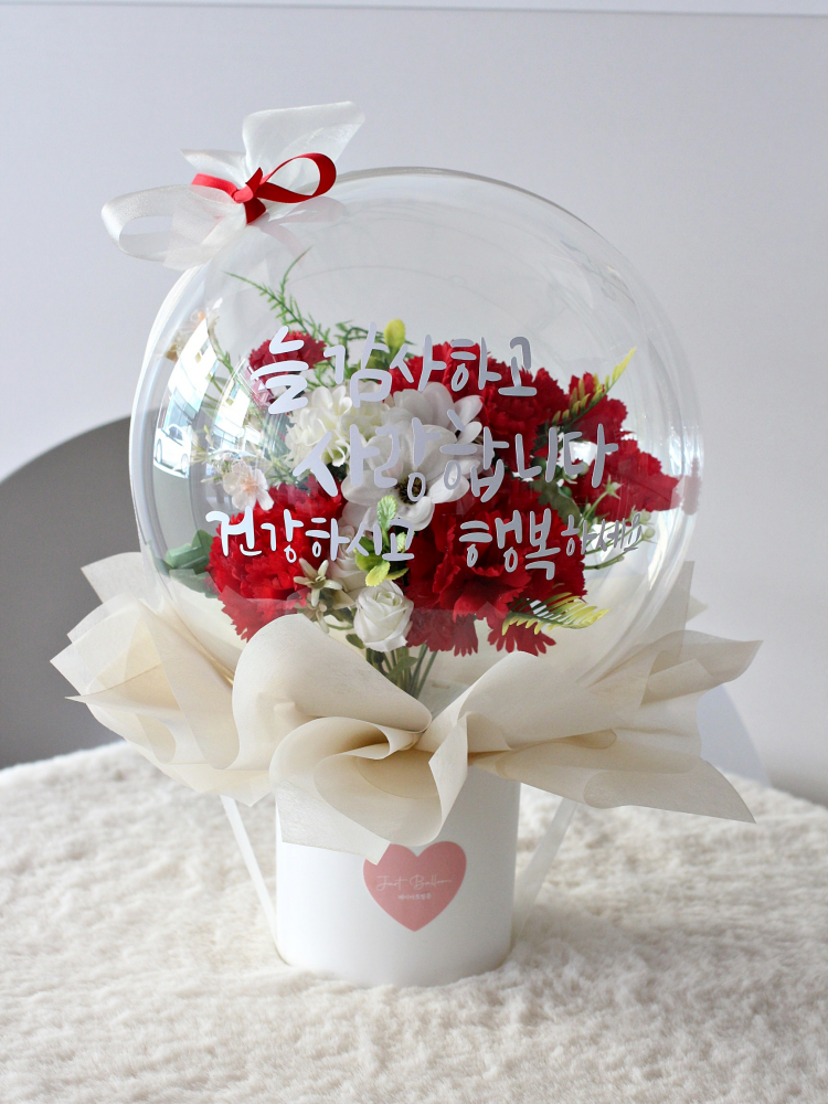 대구카네이션 풍선 어버이날선물 용돈박스 스승의날 꽃풍선 피치 미러진골드 원형 : 제이아트블라썸
