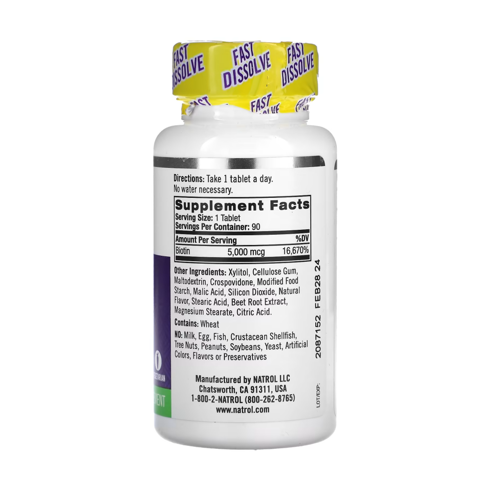 (2정)나트롤 비오틴 맥시멈 스트렝스 10,000mcg 200타블렛 2개 : 노라인월드