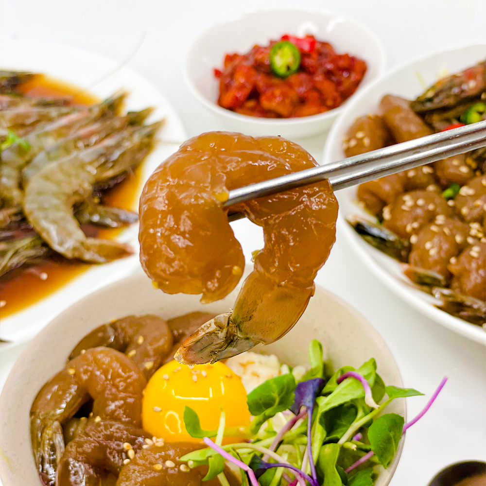 여수 하정 간장 새우장 1kg 26-30마리 수제 캠핑 당일 깐새우장 대하장 초밥 : 하정식품 -여수-