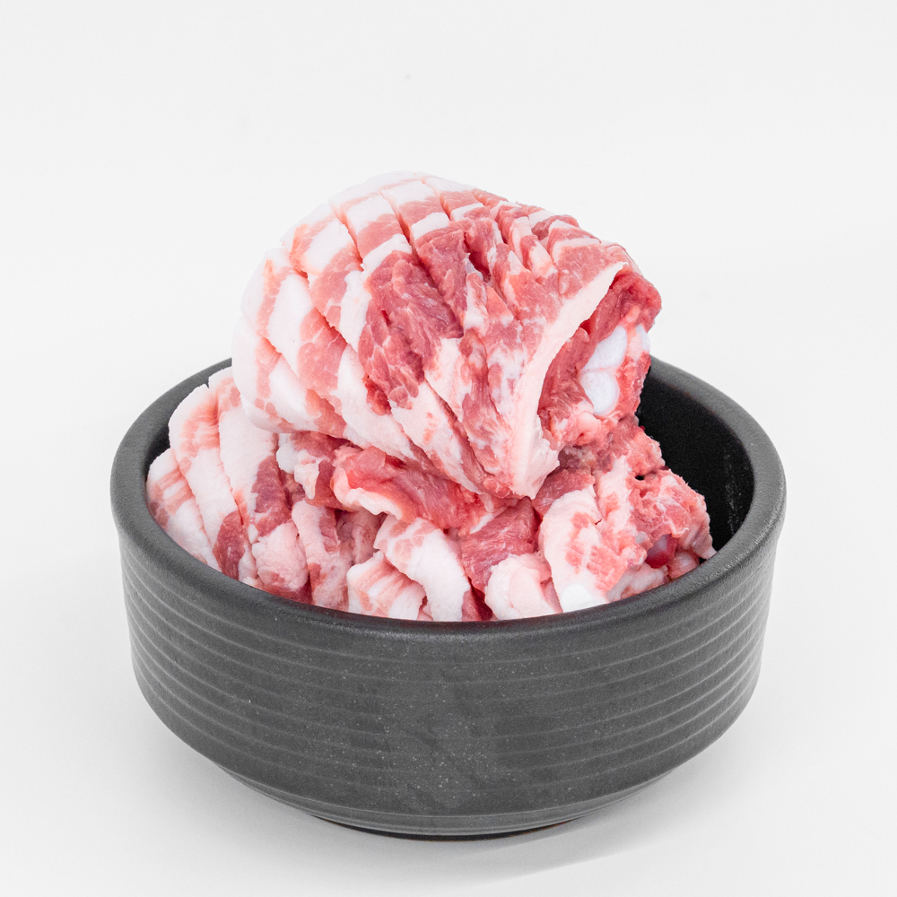 한돈 냉장 칼집삼겹살 1kg 두툼 구이용 미나리삼겹살 벌집삼겹살 캠핑고기 : 고기생각
