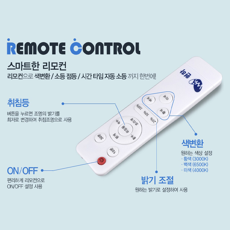 삼성칩 LED 시스템 삼색 방등 80W 리모컨 or 75W 리모컨(리모컨만 구매하실 경우 제품에 맞는 리모컨 선택) : 주식회사 코스코테크