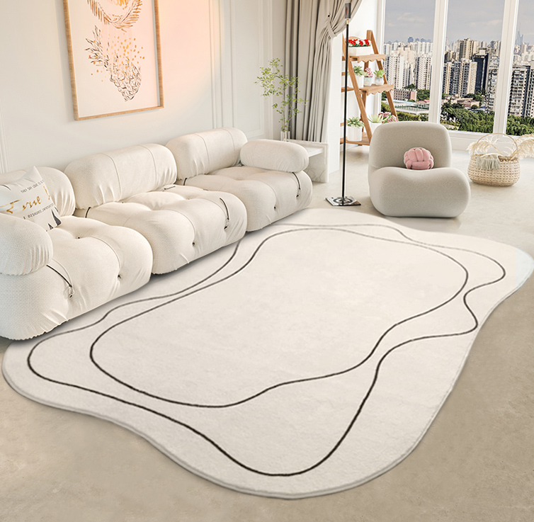 비정형 워셔블 구름 사계절 거실 러그 타원 카페트 90x150cm A타입 : 한빛카페트