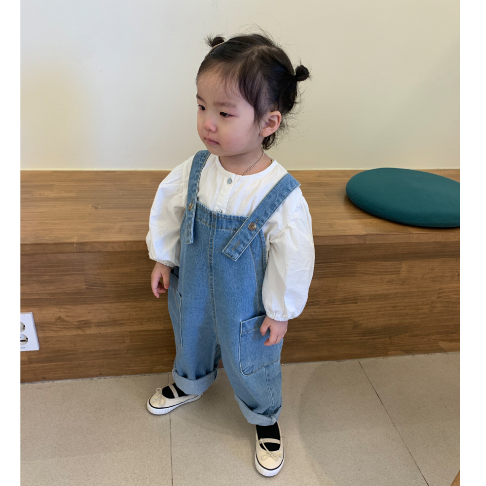 여아 유아 아동 러브 멜빵 바지 : 미니유베베