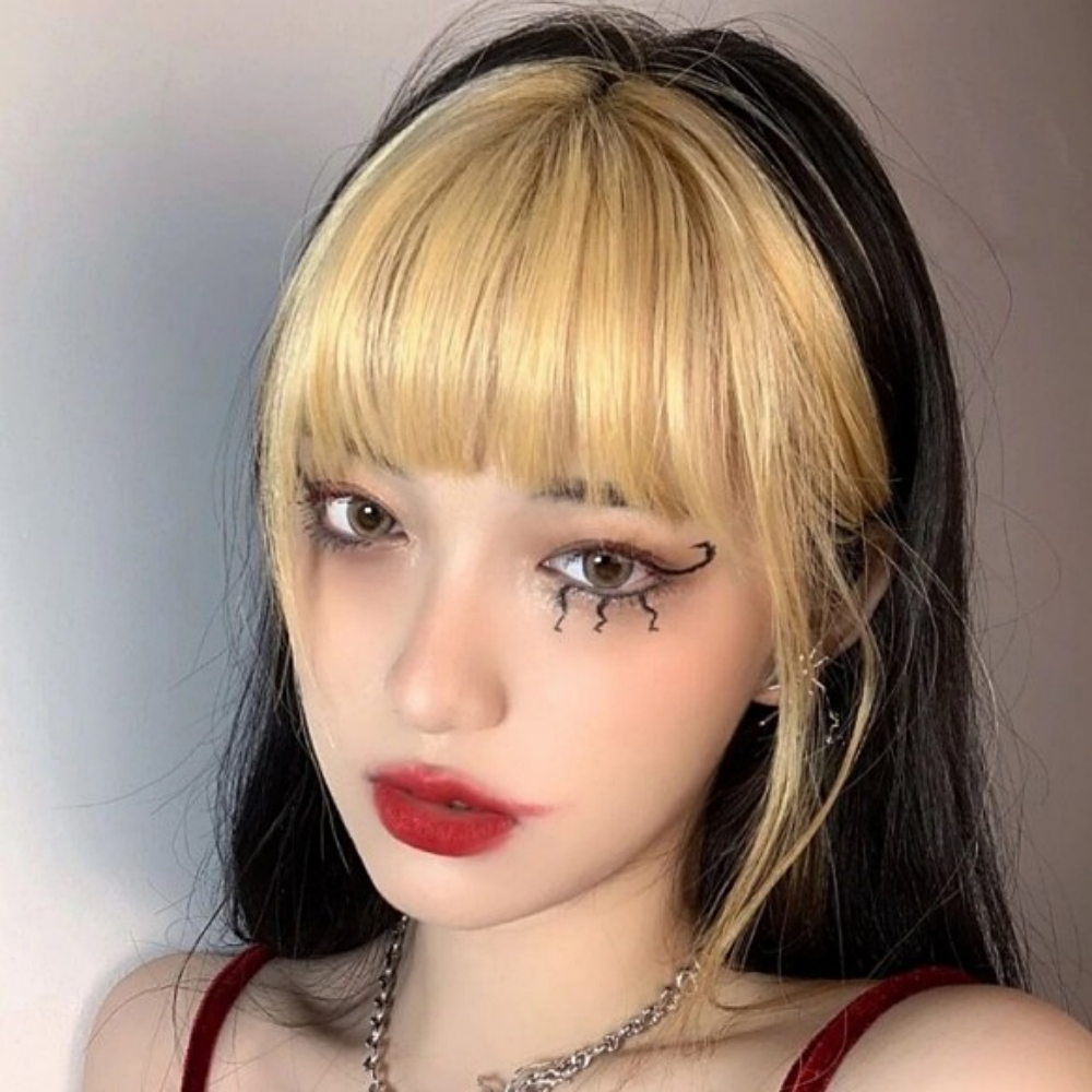 포인트 부분 머리 앞머리 탈색 헤어피스 앞머리헤어피스 가발 : 스마트하니D