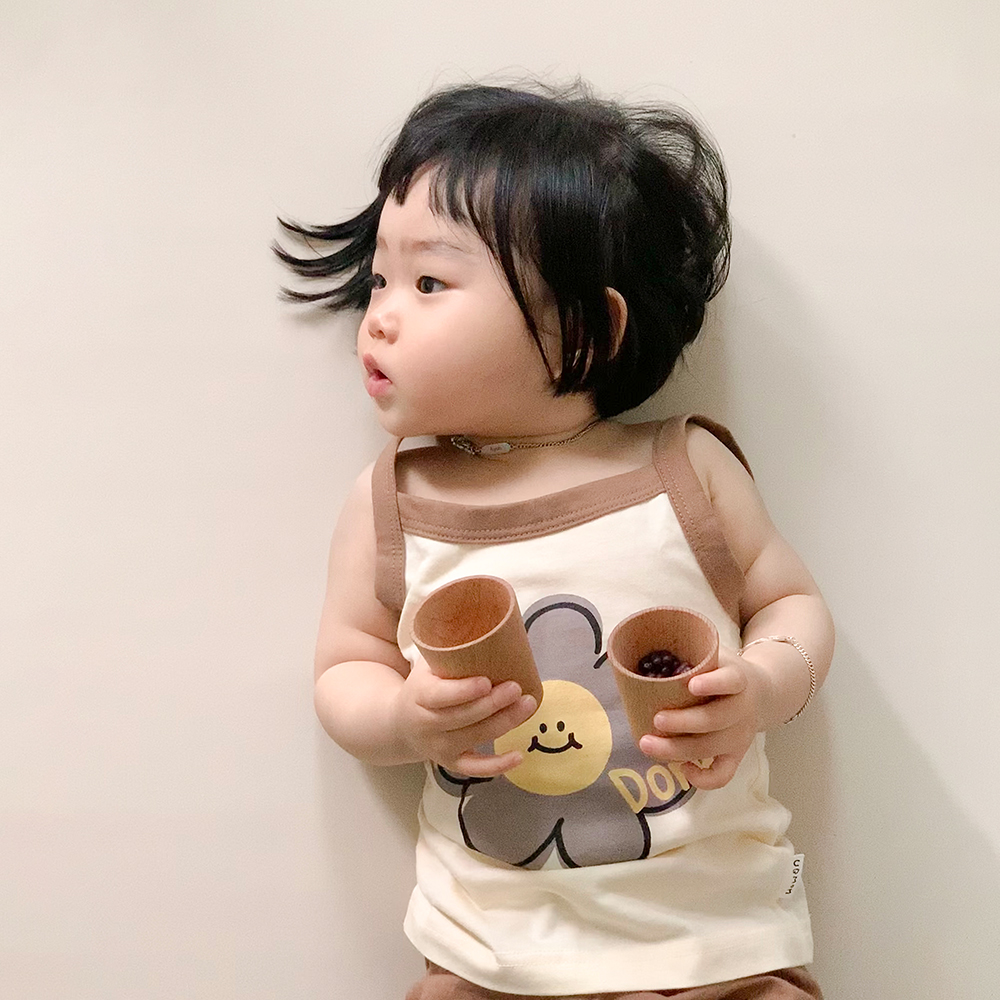 유비맘 S/S 아기 유아복 등원룩 달달도넛 나시 상하세트 : 유비맘