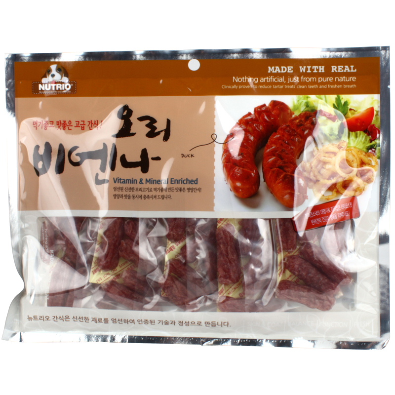 뉴트리오 400g(G) 오리 비엔나 소시지, 250g, 1개 : 바른펫