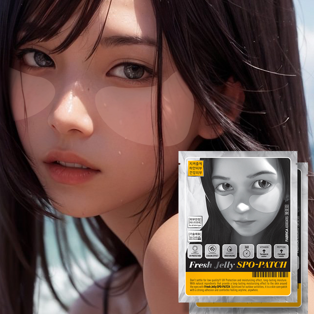 후레쉬젤리 스포패치 100회 자외선차단 골프패치 썬패치 쿨링 진정 보습 골프마스크팩 : 뉴 후레쉬젤리 스포팩