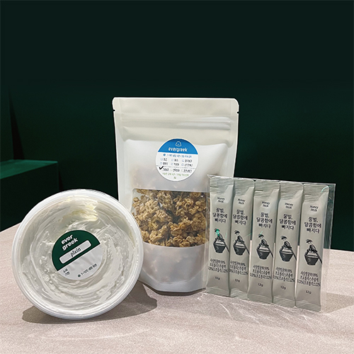 수제 플레인 그릭요거트 350g+그래놀라 100g+스틱벌꿀 5개 세트 : 에버그릭