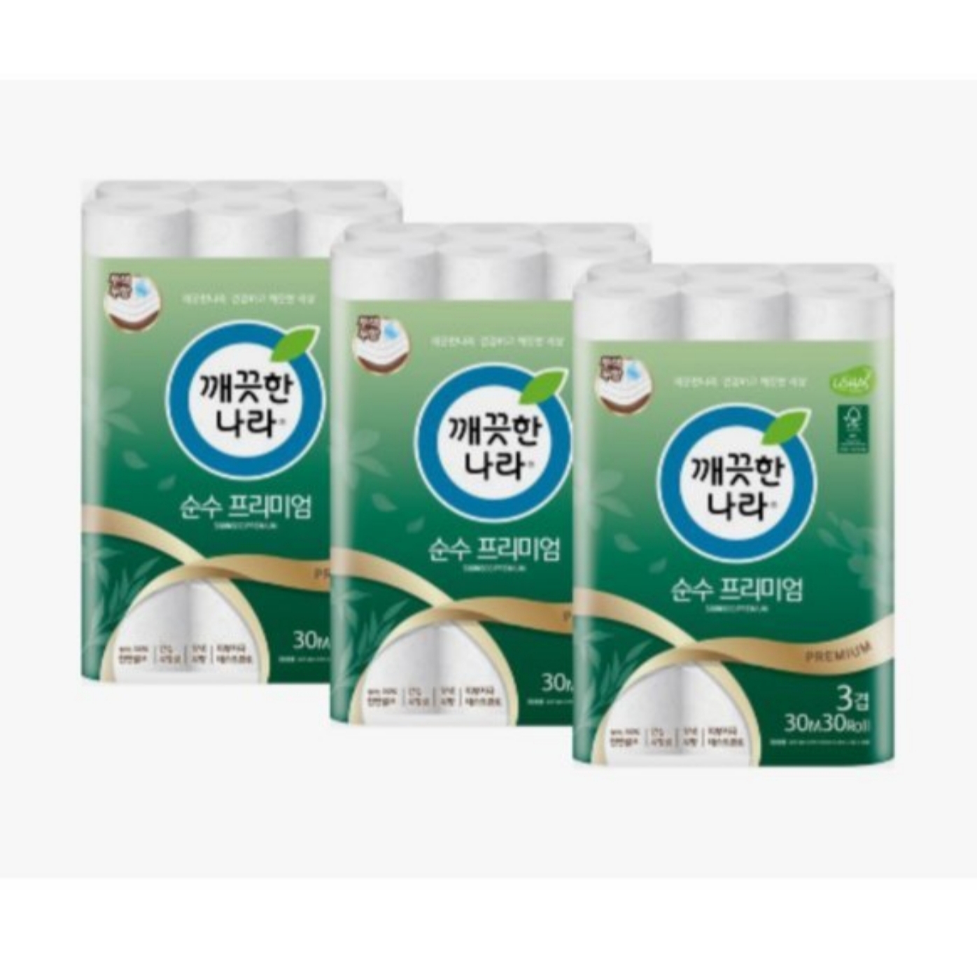 (무료배송) 깨끗한나라 순수 프리미엄 30m x 30롤 x 3팩 : 행운store