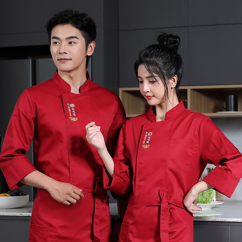 방수 셰프 작업복 남 긴팔 케이터링 호텔 중식당 뒤 주방 여 추동복 맞춤 : S무역