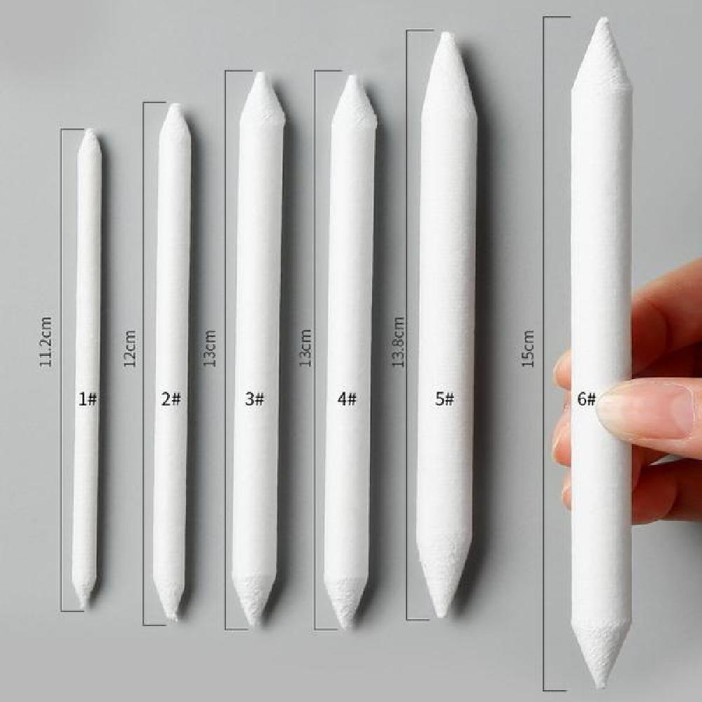 차콜 목탄연필 6Pcs 블렌딩 다양한 그루터기 스틱 Tortillon 연필가루 통심흑연 : 서현19서일