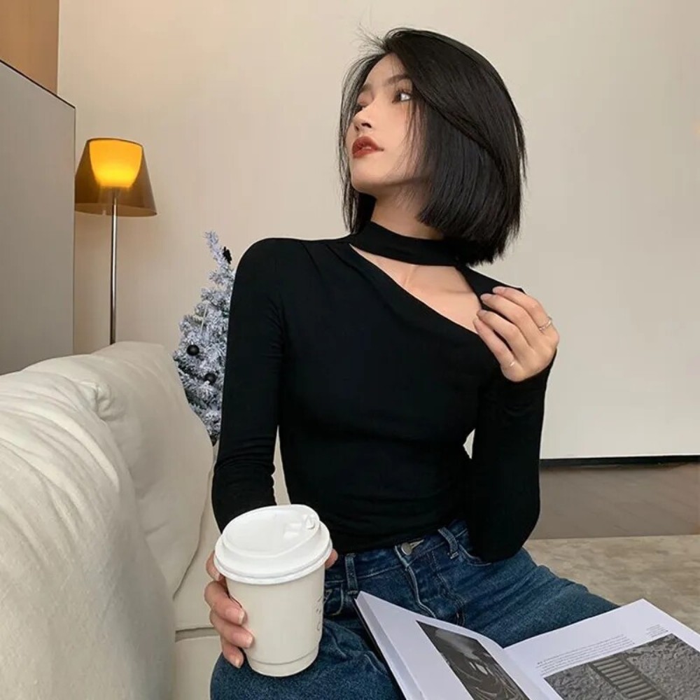 여성 신상 긴팔티 봄가을 섹시 이너 티셔츠 gh7zhuo45 : 한국명보 주식회사