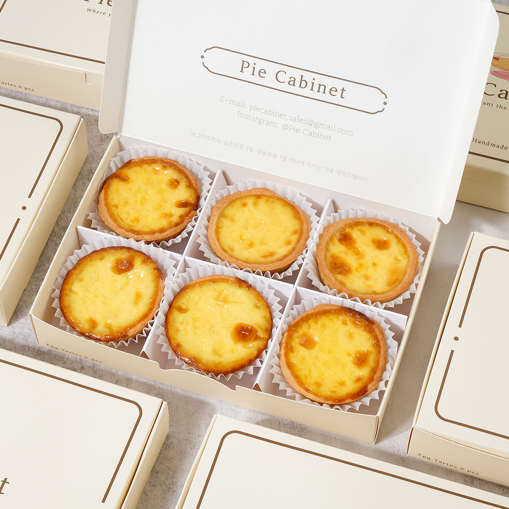 파이캐비닛 플레인 에그타르트 80g 6구X 1박스 : Pie Cabinet