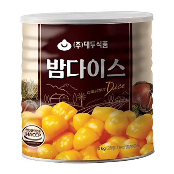 대두식품 밤다이스 (3kg) / 중국산밤 / 밤통조림 / 슬라이스밤 / 양갱 ,밤식빵에사용가능 : 베이킹프라자