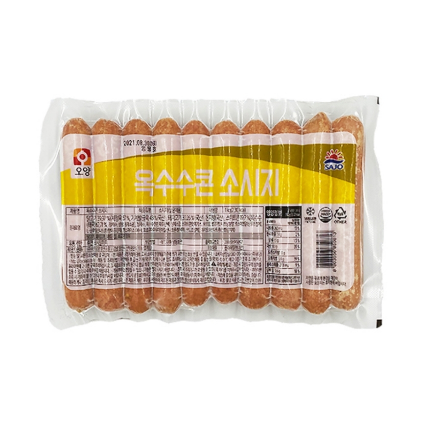 사조오양 콘 소세지 1kg 콘 소시지 [16개 단위 택배비 부과] : 먹고사는이야기