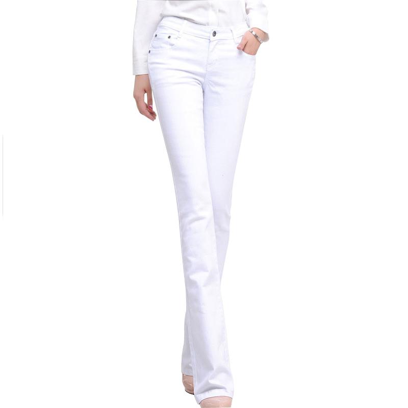 데님 백바지 흰청바지 로우라이즈 스판 세미부츠컷 : sunnny1004