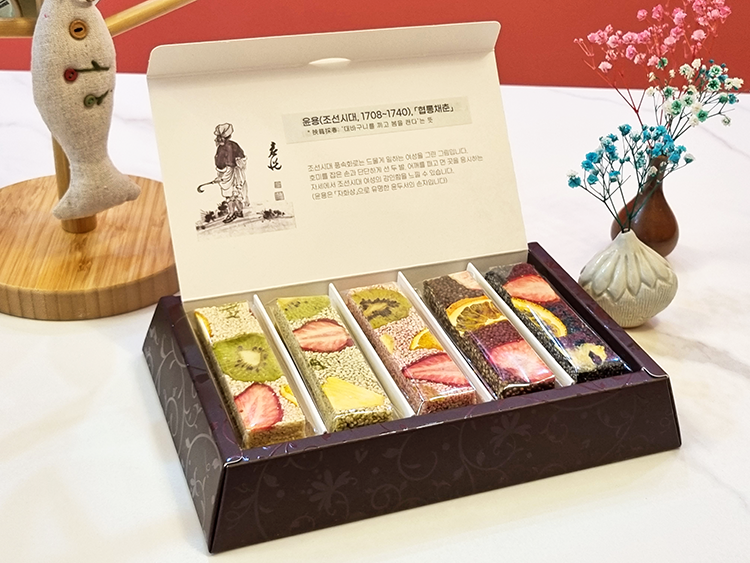 채식쉐프가 직접 만드는 선물용 간식용 온도네 오색빛깔 과일깨강정 10개들이(협롱채첩) : 음식공방 온도26