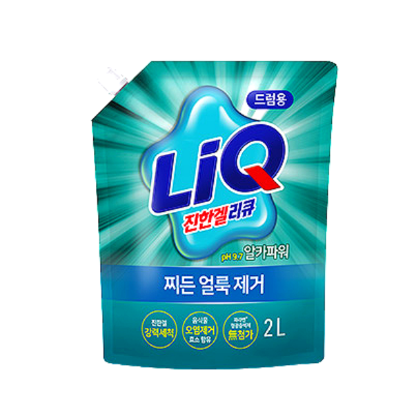 애경산업 리큐 진한겔 알카파워 드럼용,일반용 리필 2L : 유엔에이치
