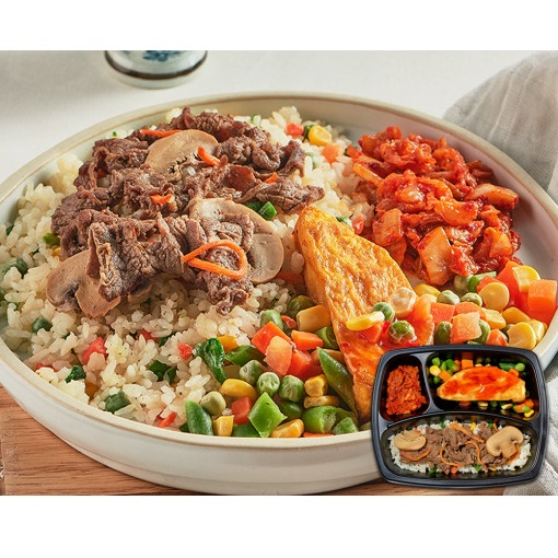 [맛남주의][18팩] 버섯불고기덮밥&피자오믈렛 다이어트  헬스 맛난식탁도시락 냉동도시락 : 카앤누리
