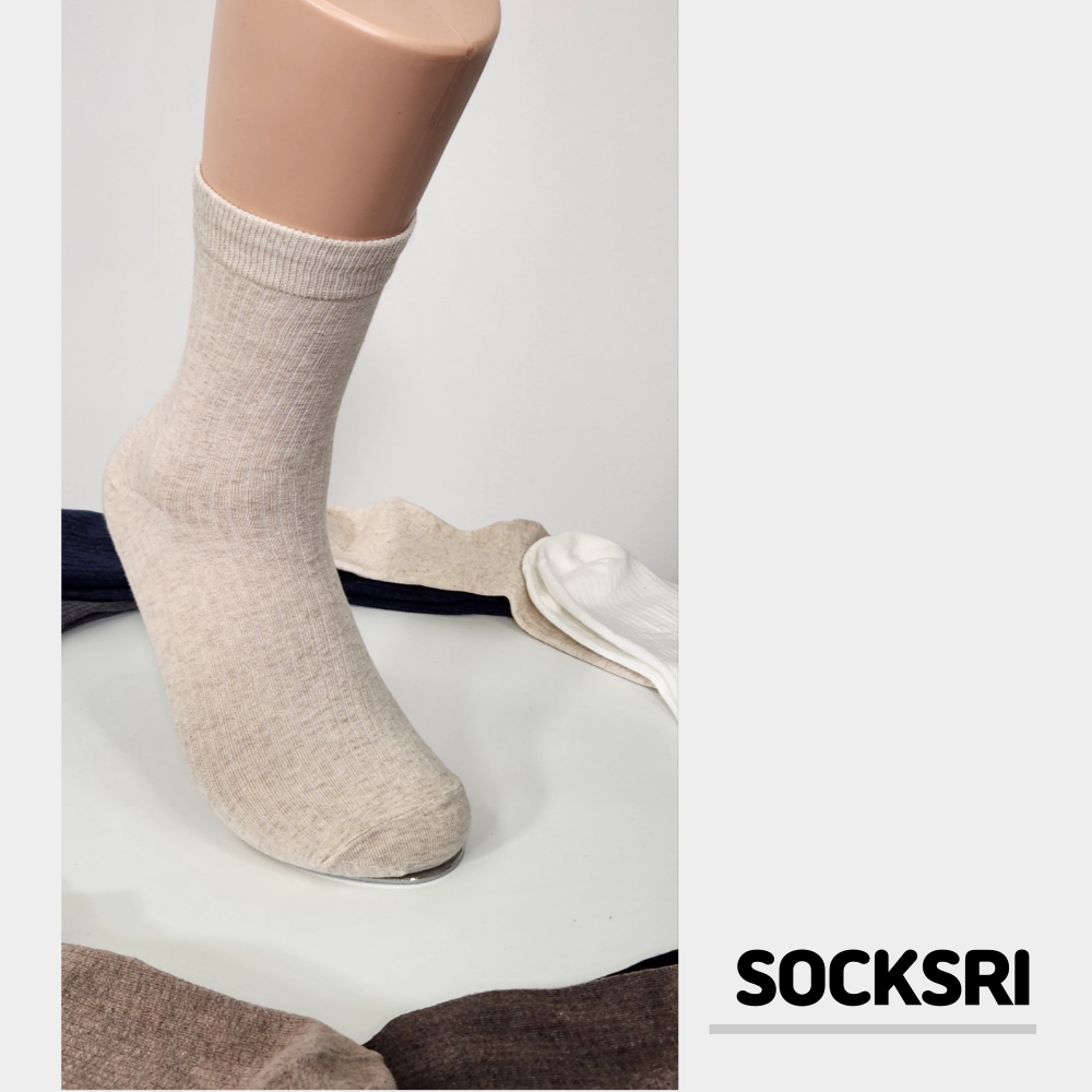 삭스리 고급 순면 골지 정장 신사 남자 흰 검정 고등학생 교복 양말 4+4 세트 : SOCKSRI