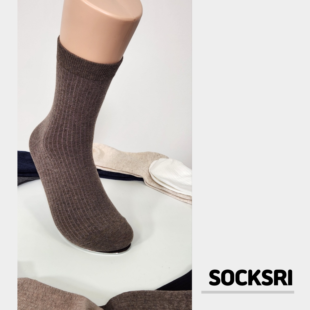 삭스리 고급 순면 골지 정장 신사 남자 흰 검정 고등학생 교복 양말 4+4 세트 : SOCKSRI