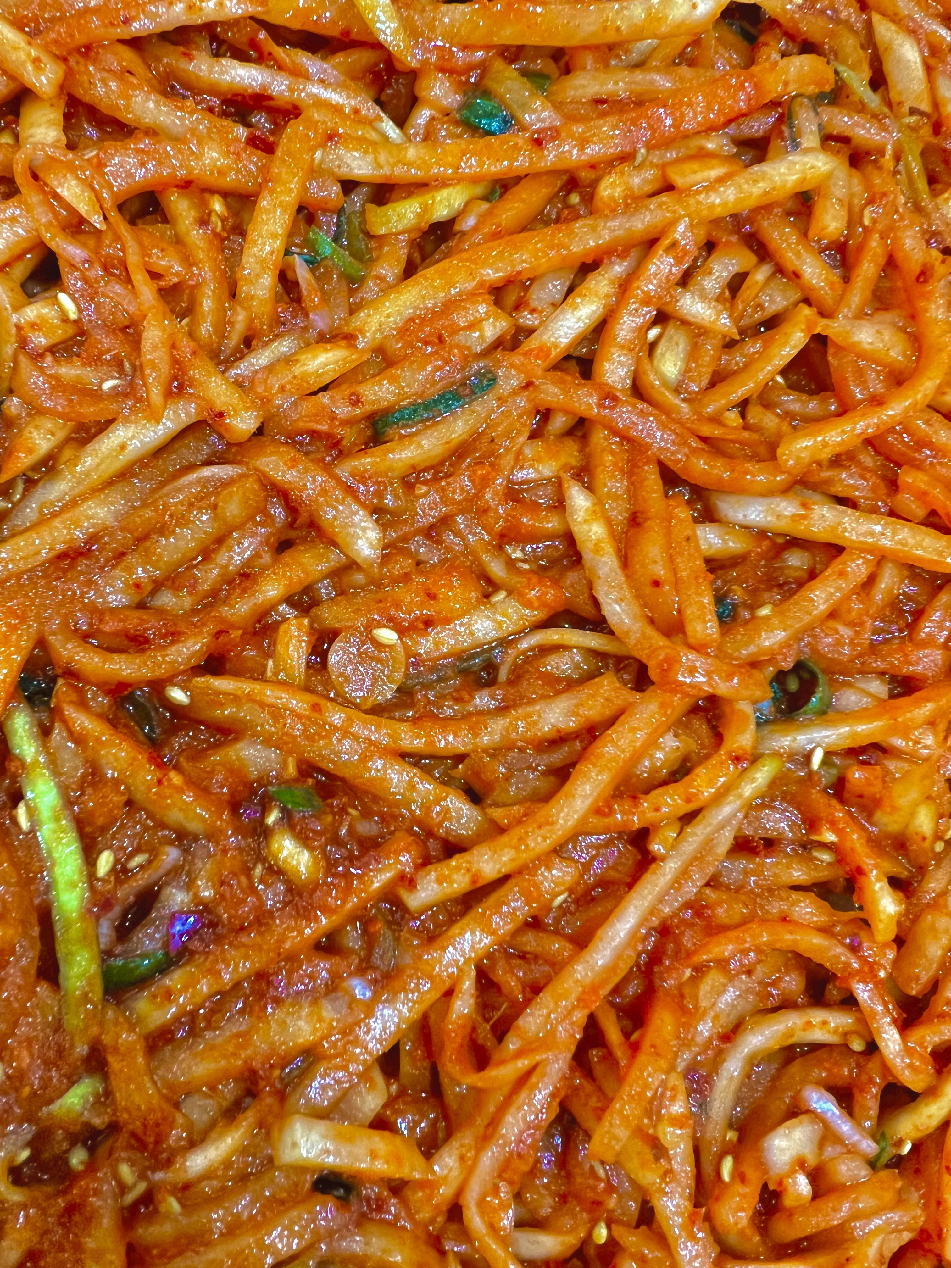 젓갈이 안들어간 서울식 당일생산 순자네김치 무생채 1kg (통) : 순자네김치