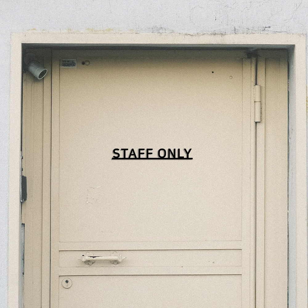 STAFF ONLY 관계자외 출입금지 스태프온리 일체형 표지판 : 디자인스튜디오투명