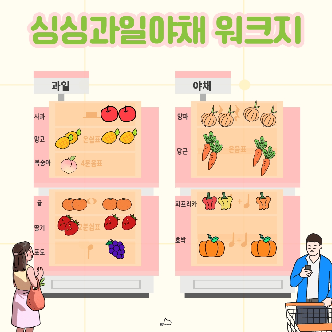 [음악워크지/음악학습지] 싱싱과일야채 : 깊어지는 피아노