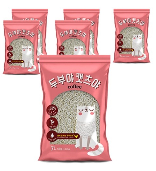 두부야 캣츠야 응고형 고양이 모래 커피향, 7L , 6개입 : 굿밸런스스토어