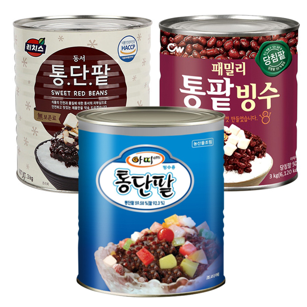 아띠 빙수용 통단팥 3kg 대용량 팥빙수 토핑 : 더커피 주식회사