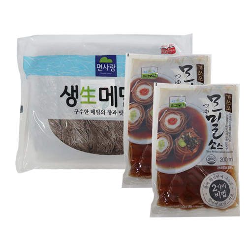 면사랑 생생메밀면1kg1개 + 칠갑 가쓰오모밀소스200ml 5개 셋트상품 : 달인식자재마트