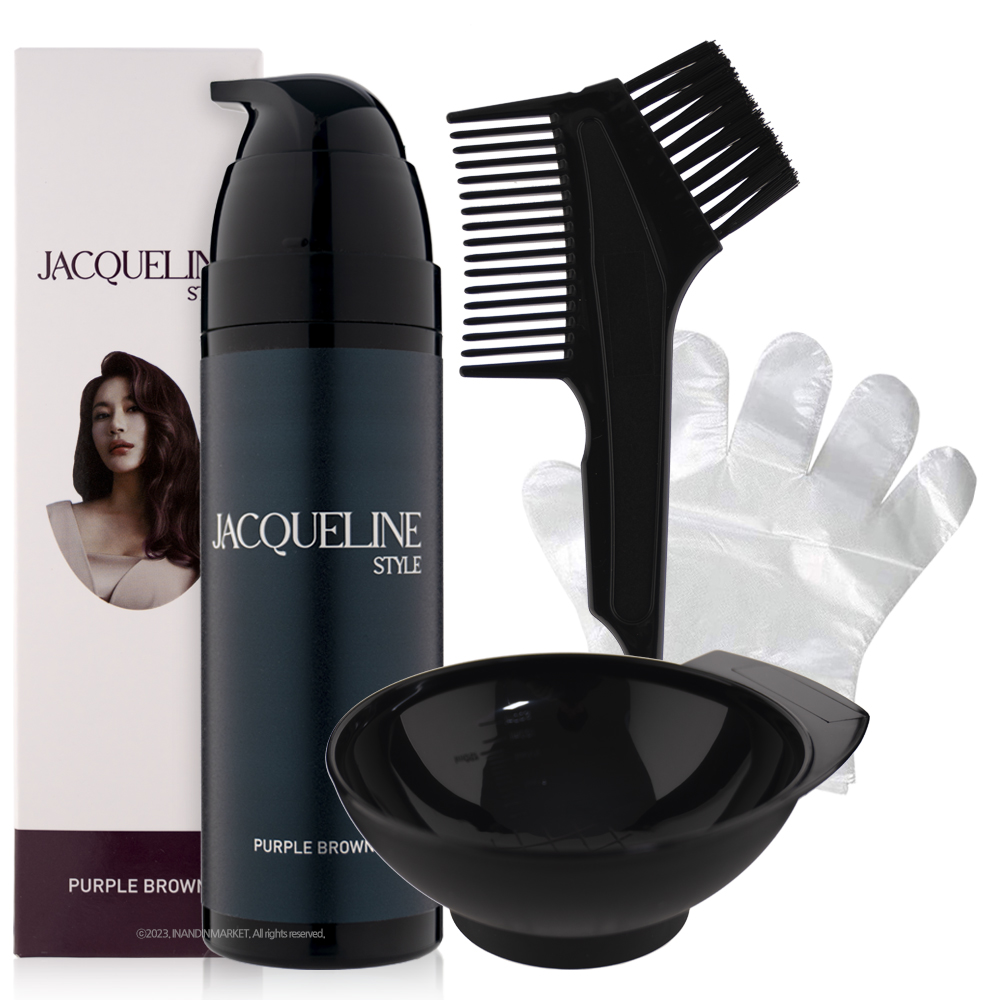 재클린스타일 루트 헤어 컬러 염색제 퍼플 브라운 200ml+염색볼+빗+장갑 : 아름다운순간