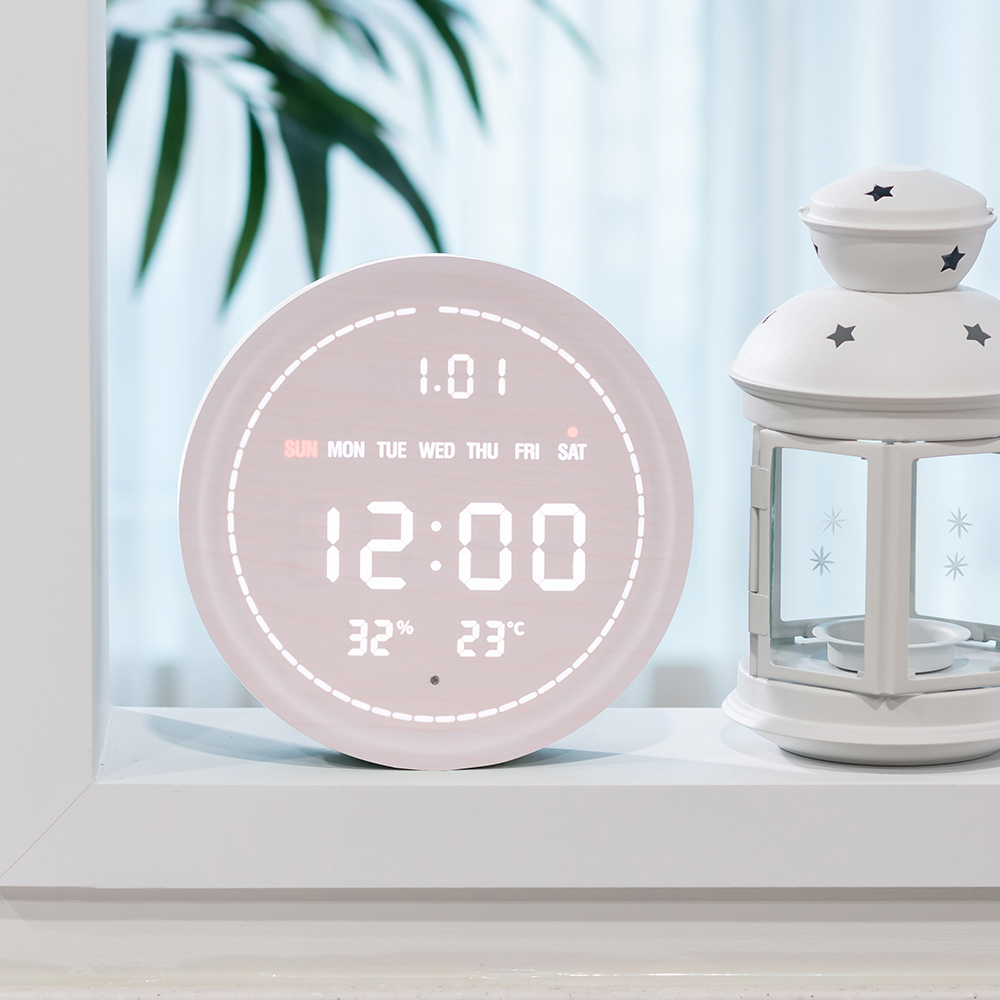 플라이토 와이파이 필링 원형 인테리어 LED 탁상 벽시계 18cm 영어ver : 혀니닷컴
