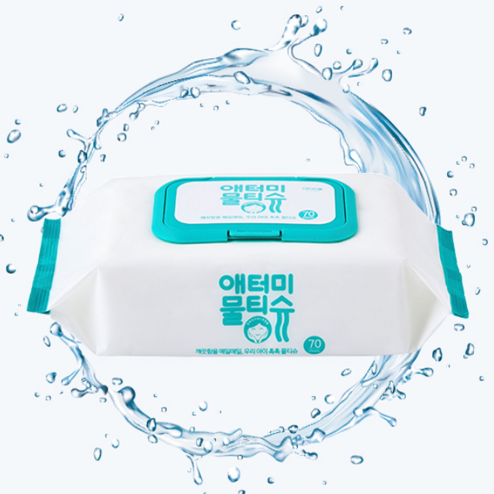 애터미 물티슈 캡형 70매 8개입 : 청화마트