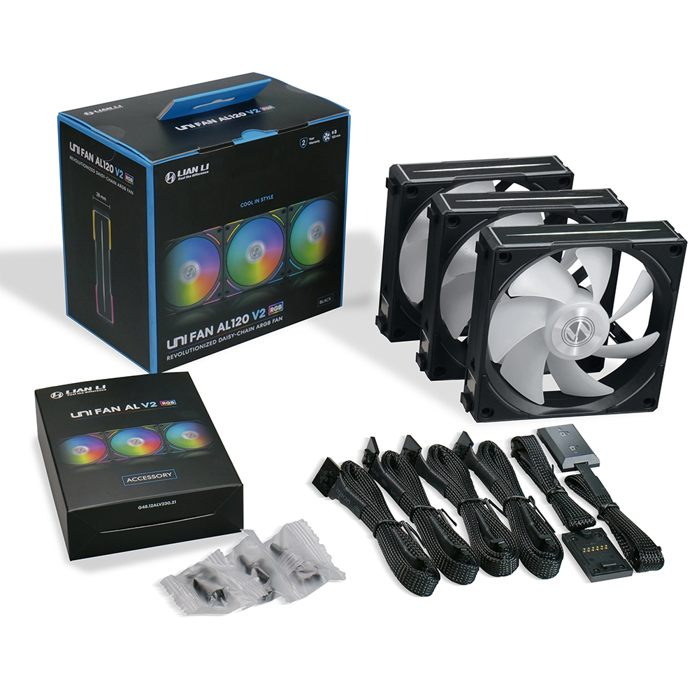 리안리 UNI FAN AL120 V2 케이스쿨러 (3PACK/컨트롤러/블랙) : 피씨베이스