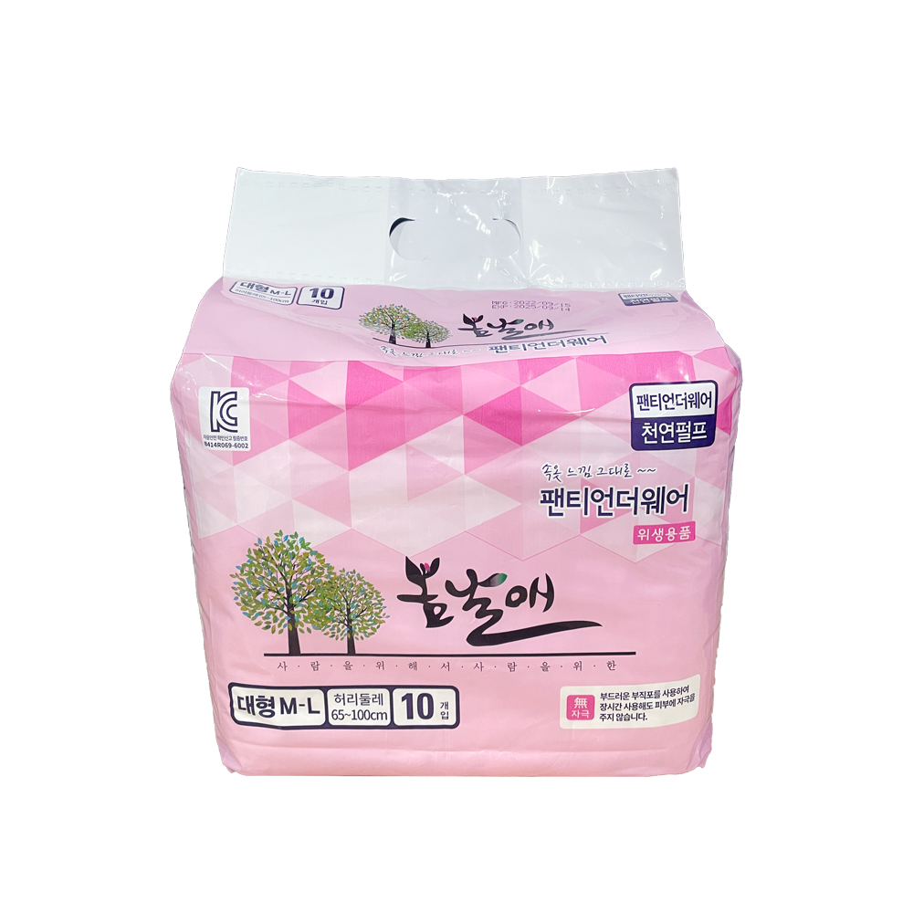 봄날애 팬티언더웨어 성인용 기저귀 대형(M-L) 10매입 x 5팩 : 예성마켓