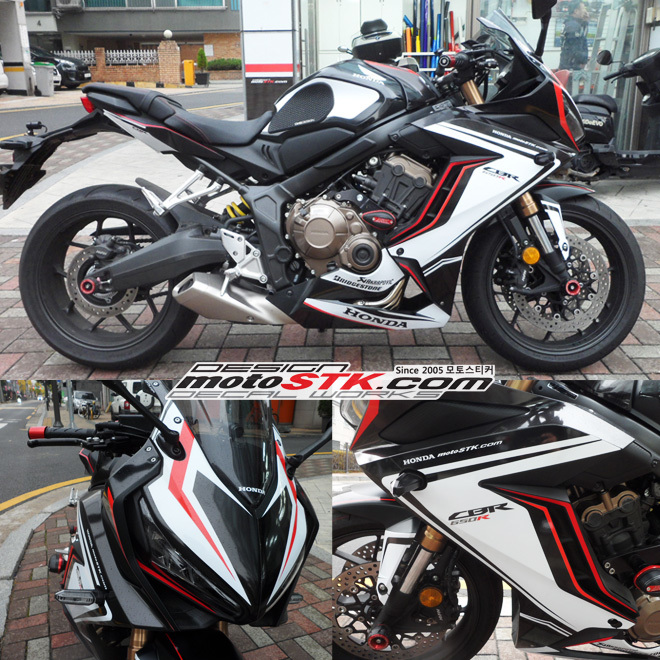 혼다 cbr650r sp화이트 스타일 바이크, 오토바이 전체 데칼 모토스티커 : 오가다 데칼