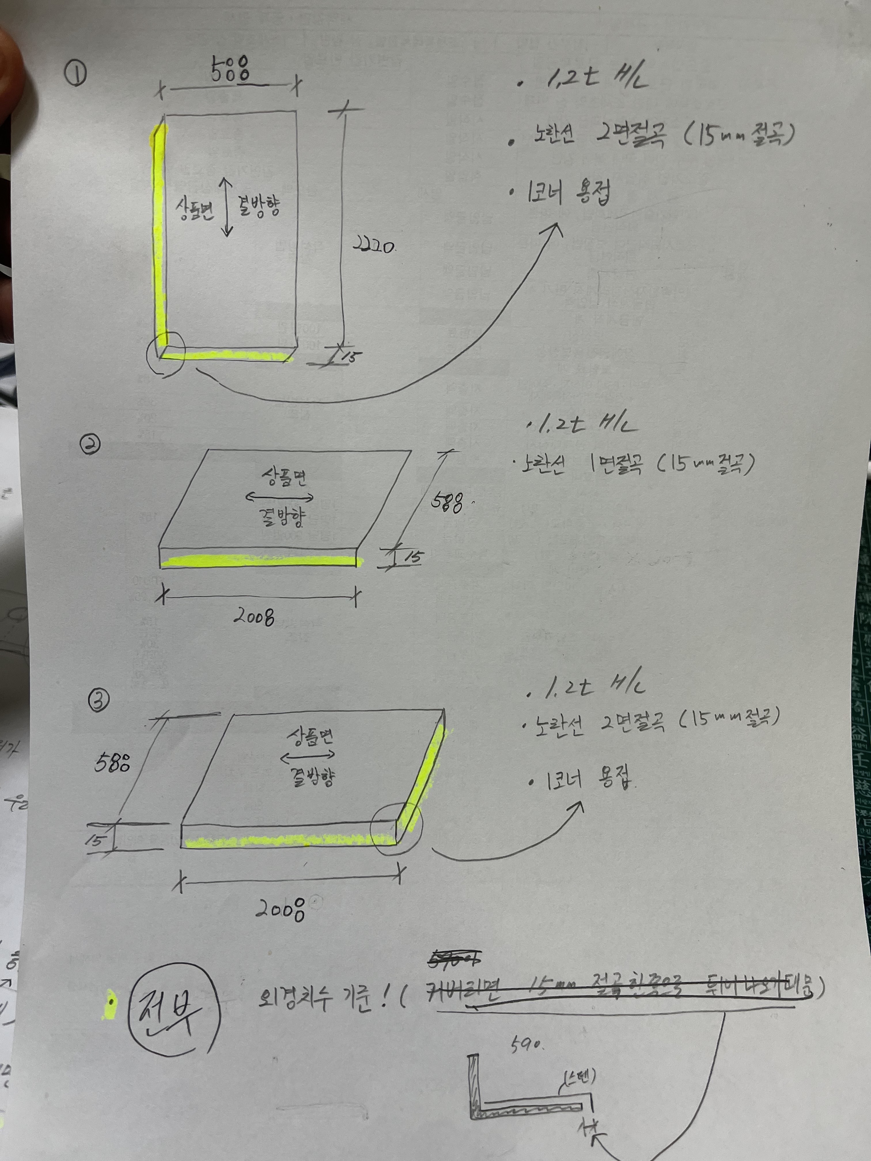 스텐 헤어라인 1.2T  일식집 다찌 스텐상판 : YG금속