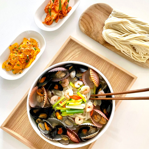 통영 섬마을 해물 칼국수 밀키트 2-3인 + 해물파전 SET : 씨씨통영