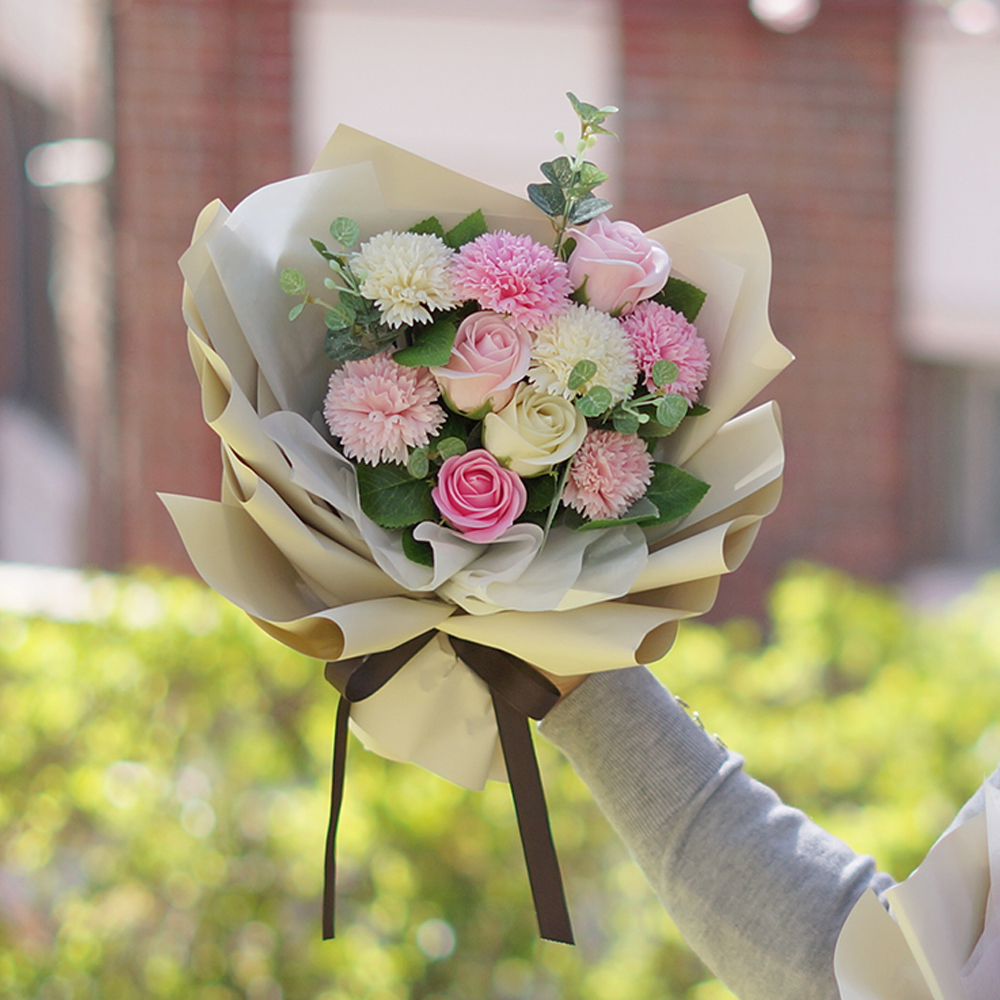 졸업 비누꽃 축하꽃다발 승진 생일 학예회 재롱잔치 꽃선물 카네이션꽃다발 10송이 : 꽃뜰