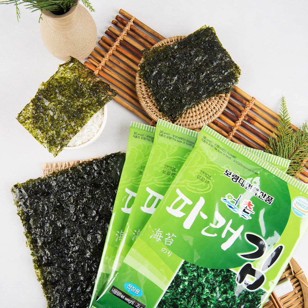 보령대천특산품 밥도둑 어촌맛김 [어촌파래맛김 전장용 9봉] : 대천김 어촌맛김