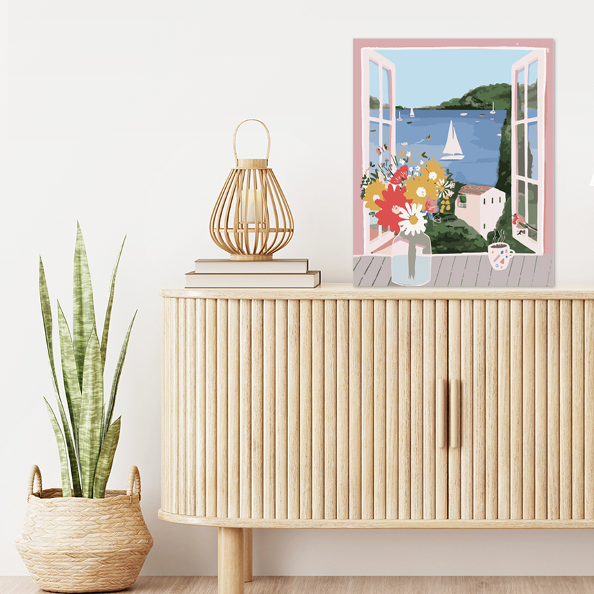 DIY 명화그리기 유화 그림그리기 세트 에드워드호퍼 Rooms by the sea : 마이허니블리