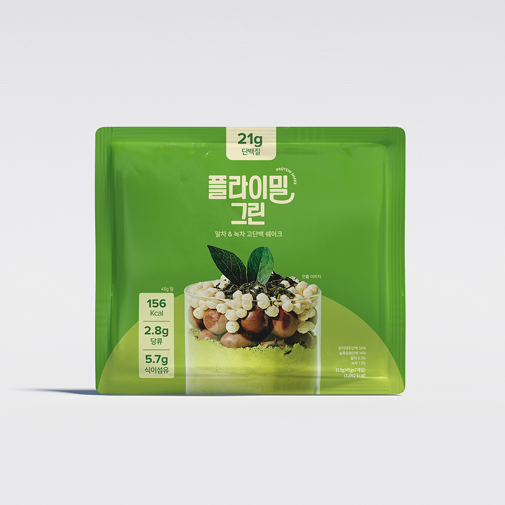 플라이밀 단백질 쉐이크 파우치 그린, 45g, 7개 : 풀라이트