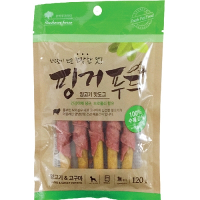 강아지 핑거푸드 양고기 핫도그 120g 애견 고구마 수제 간식 : 댕냥아놀자