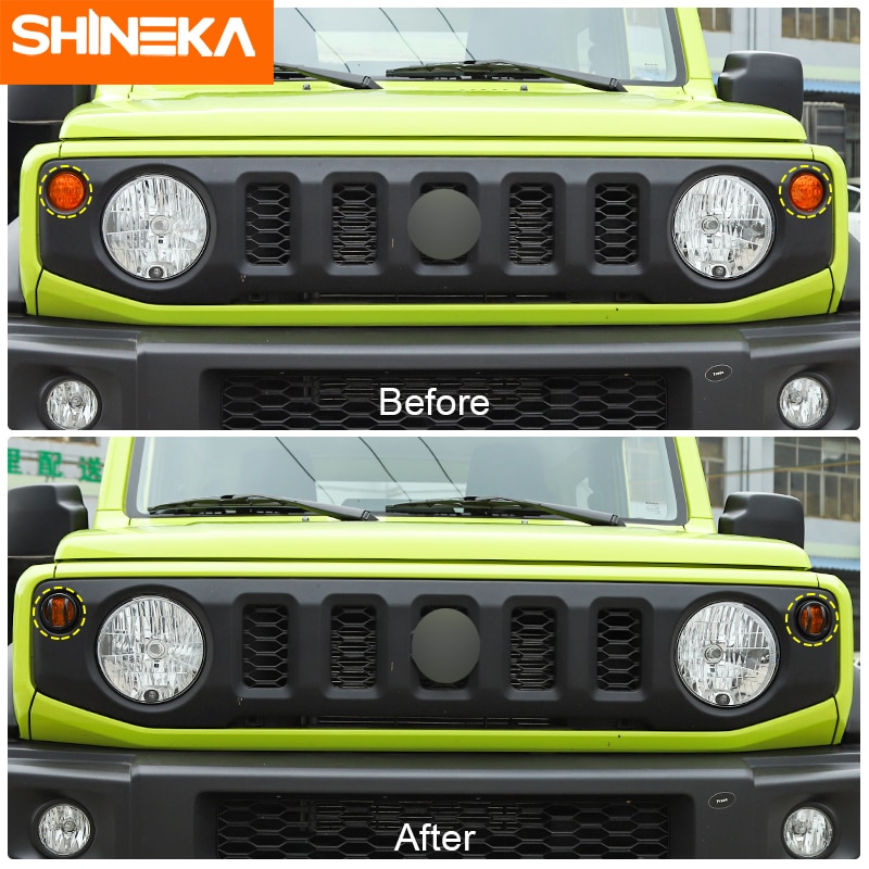 스즈키 jimny jb74 2019+ 용 샤인카 램프 후드 스즈키 jimny 2019+ 용 자동차 방향 지시등 램프 보호기 커버 액세서리 : sellgo