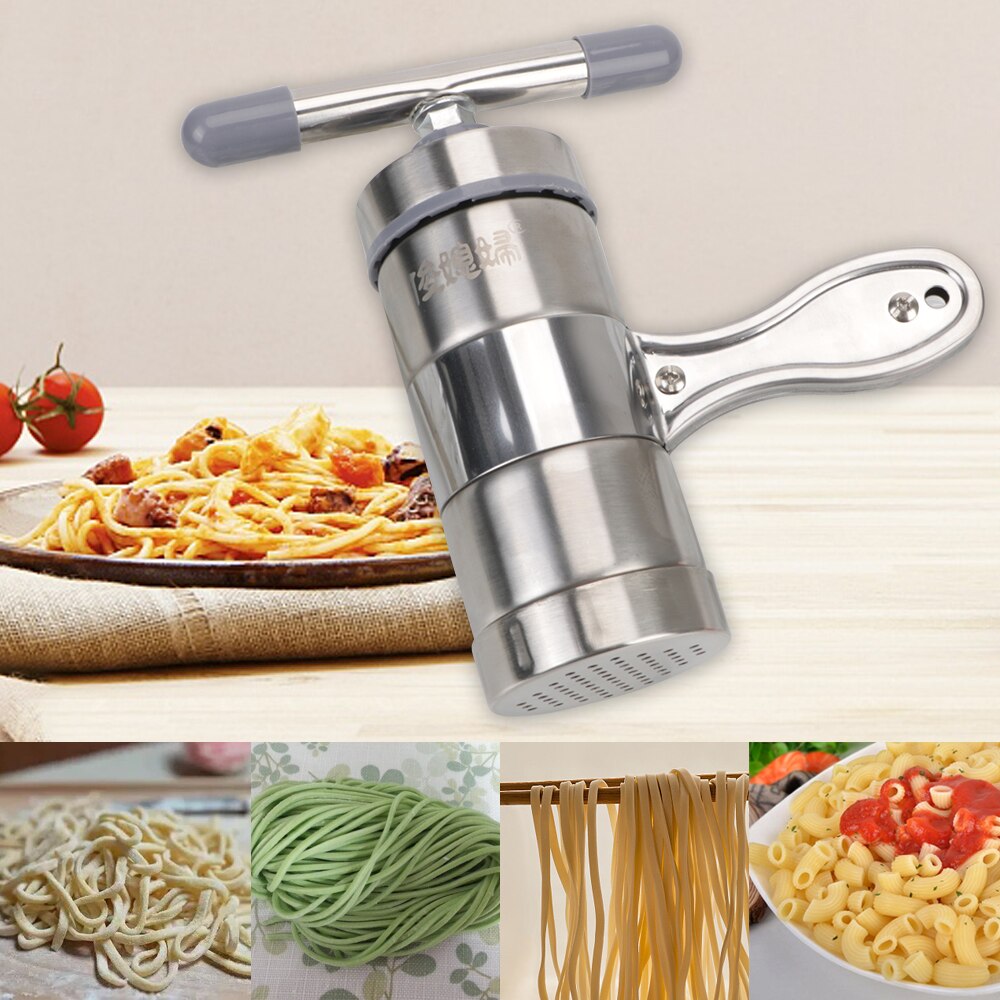 제면기 칼국수 라면 우동 기계 스파게티 만들기 5 프레스 금형 과일 Juicer 주방 용품 수동 국수 메이커 스테인레스 스틸 파스타 : 포온지마켓