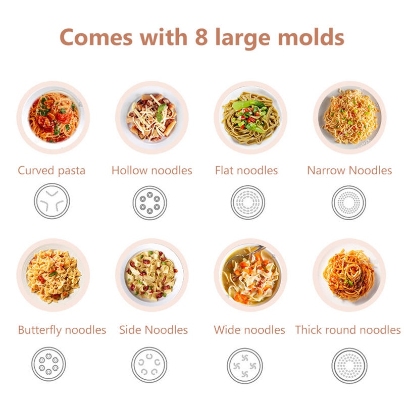 제면기 칼국수 라면 우동 기계 다기능 자동 국수 제조기 모조 수공예 만두 파스타 메이커 디지털 터치 패널 전원 끄기 메모리 : 포온지마켓